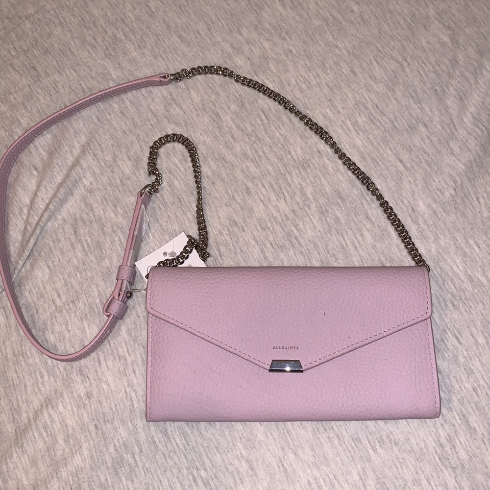 AllSaints. Lavender leather crossbody wallet💜NWT
